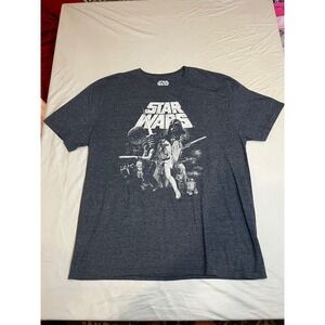 Star Wars T‎ Shirt XL Graphic Print Movie Tee Heather Gray Mad Engine
